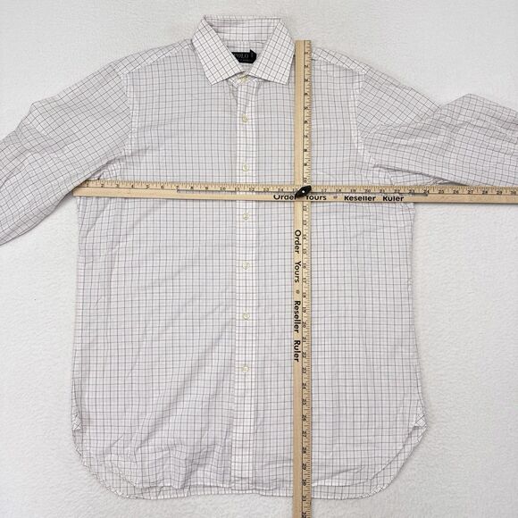 Polo Ralph Lauren Dress Shirt Men’s Size 16 / 33 White Pink Checks Career Office - Picture 6 of 8